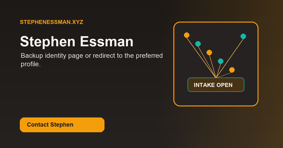 Stephen Essman launch card